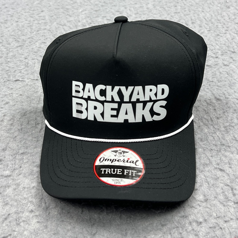 NEW Backyard Breaks Hat Adult OS Black Imperial Snap‎ Back Cord Baseball Cap